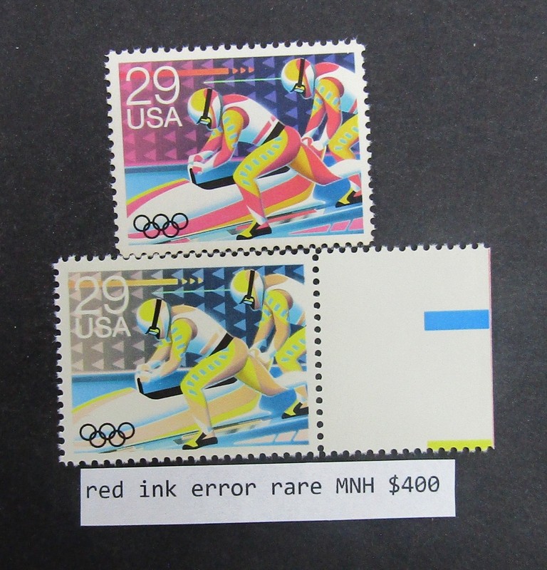 nystamps US Errors,Freak,Oddities Stamp MNH Red Ink Error Rare $400 L10x1274