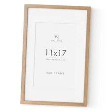 11x17 Oak Picture Frame, Solid Oak 11x17 Poster Frame 11x17 in - 1P Natural Oak