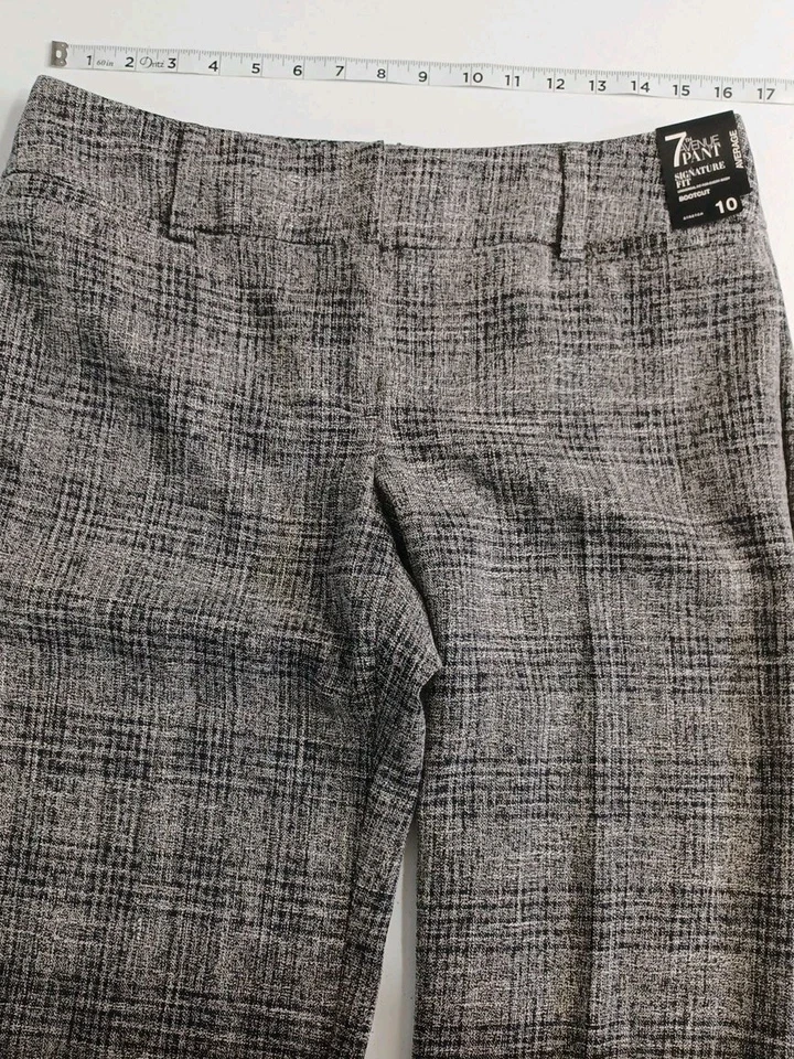 NWT NY&C 7th Avenue Dress Pants Womens Sz 10 Grey Black Bootcut Stretch (H14) - Image 4 of 4