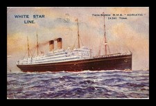 POSTCARD WHITE STAR LINE TWIN SCREW RMS ADRIATIC SHIP