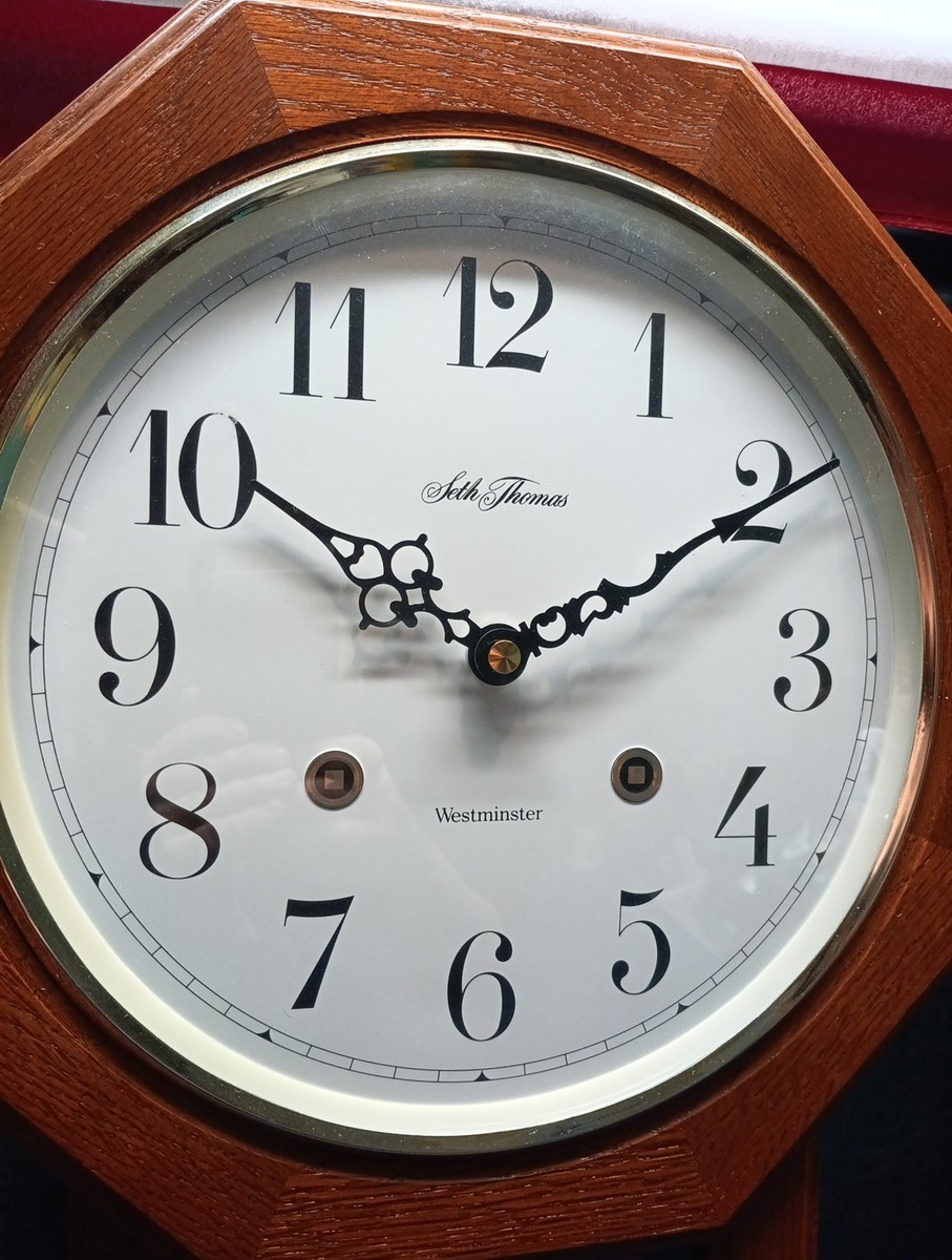 Seth Thomas Westminster Chime Regulator Pendulum Wall Clock Oak