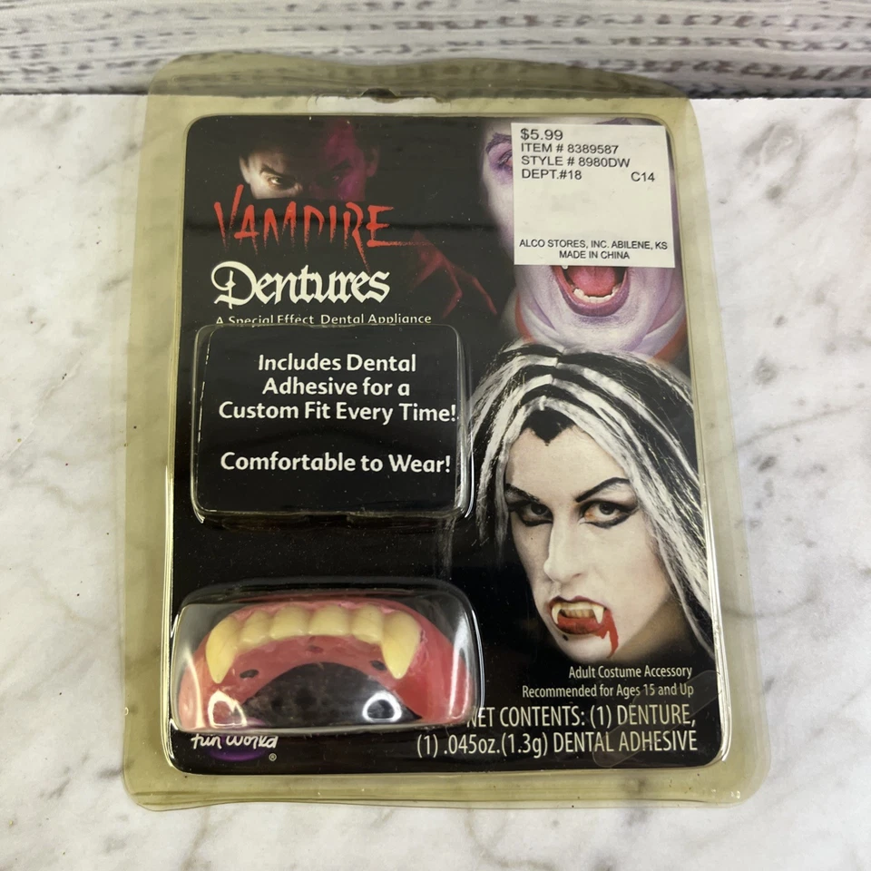 Zombie And Vampire Dentures Lot By Fun World 2 Piece 2014 - Image 4 of 4