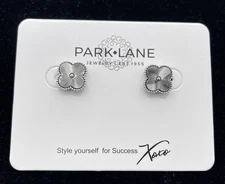 Park Lane Foxy Earrings Silver Tone Studs Quatrefoil Clover New