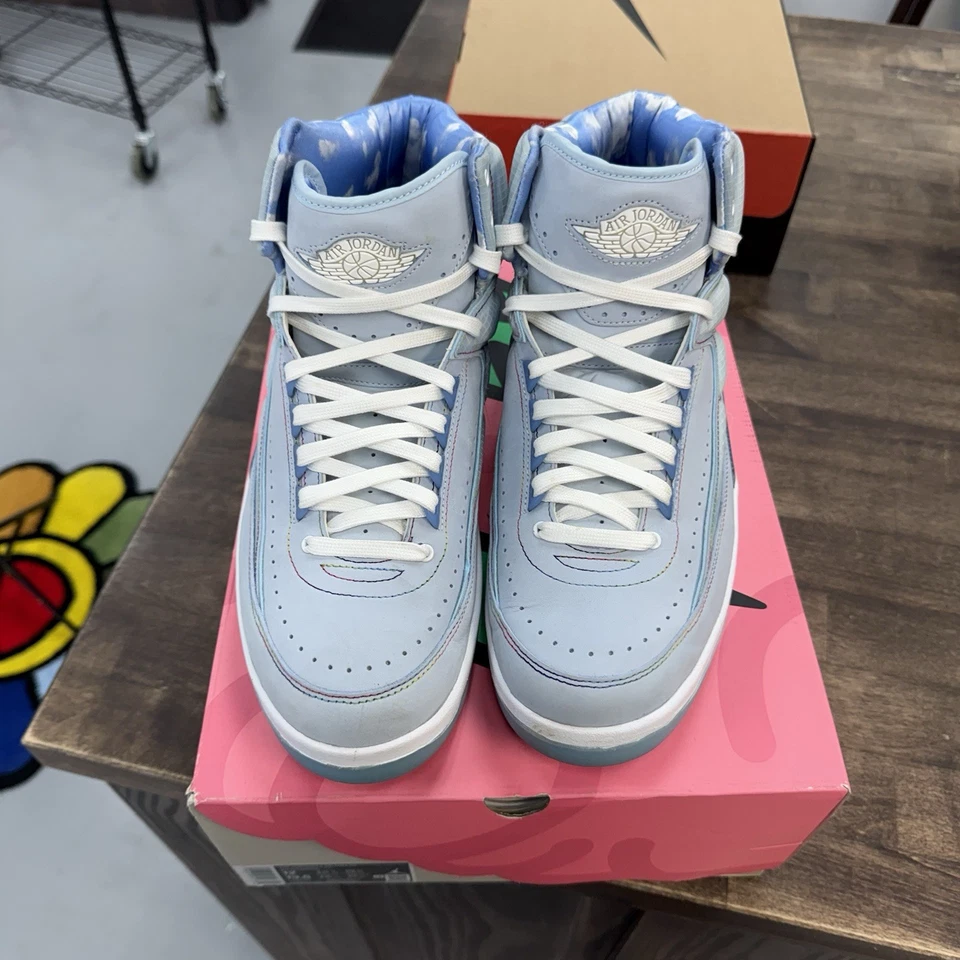 Size 12 - Jordan 2 Retro x J. Balvin Blue 2022 (USED) - Image 2 of 4