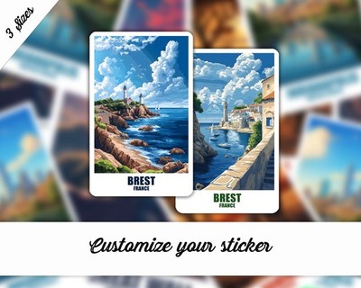 Brest Aufkleber Frankreich Sticker Laptop Kofferaufkleber Reisesticker Geschenk