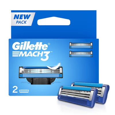 Gillette Mach 3 Manual Shaving Razor Blades - 2s Pack (Cartridge)-