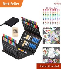 Drawing Pencil Set 144pcs Colored Charcoal Sketching Kit Art Travel Case
