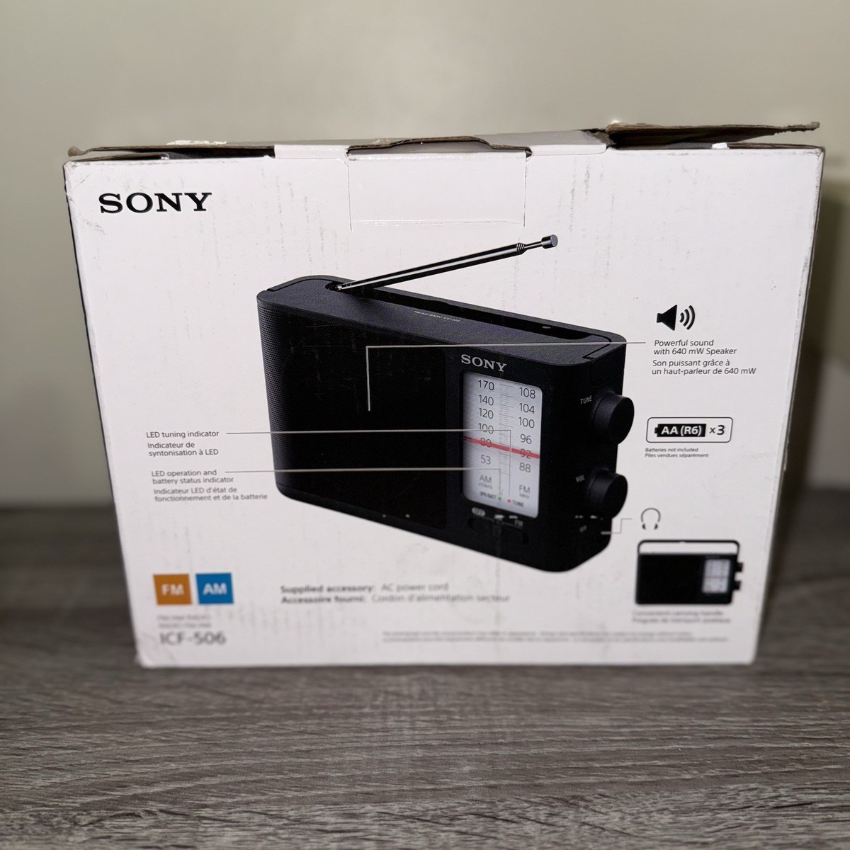 Sony ICF506 Analog Portable/Tabletop Radio for sale online
