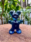 Excellent and Vintage Bergdala Glasbruk Sweden Crystal Blue Glass Bear — photo 1