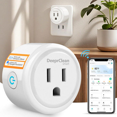 Mini Smart Plugs That Work with Alexa, Wifi Socket Compatible with Google Assist
