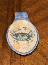 Blue Soft Shell Crab large Kitchen Non Skid Spoon Rest by Kay Dee Designs