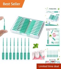 Mint Flavor Dental Floss Picks, 200 PCS - Soft Silicone for Plaque Removal