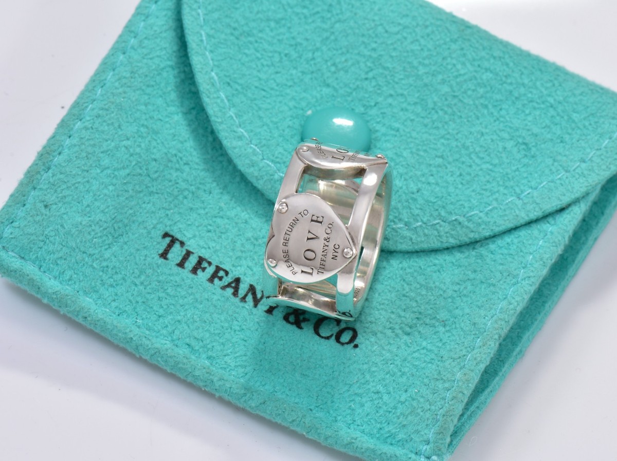 Size 5.5 Please Return Tiffany & Co Love Heart Lock Wide Band Ring