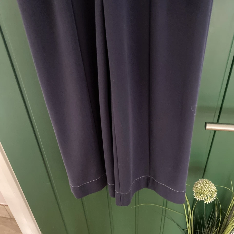 Lk Bennett Jumpsuit Size 10 12 Navy Crop Fitted Cotton - Image 4 of 4