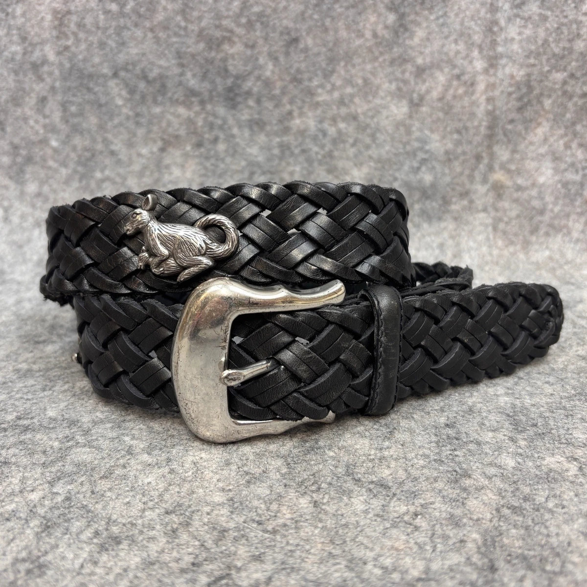 Brighton Classics Ladies Black Leather Belt with Two Tone Hardware XS/26 EUC marcus-two-tone-reversible-  main image 2