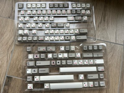 117 ePBT Dyesub Japanese Black on Grey (w/ Red Accents) Keycap Set (ANSI)