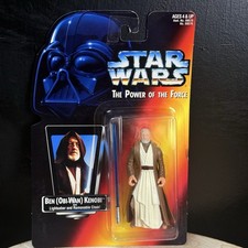 Star Wars POTF Ben Obi-Wan Kenobi Action Figure 1995 Red Orange Card Long Saber