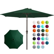 9FT Outdoor Patio Umbrella Outdoor Table Umbrella with Push Button Tilt and C...