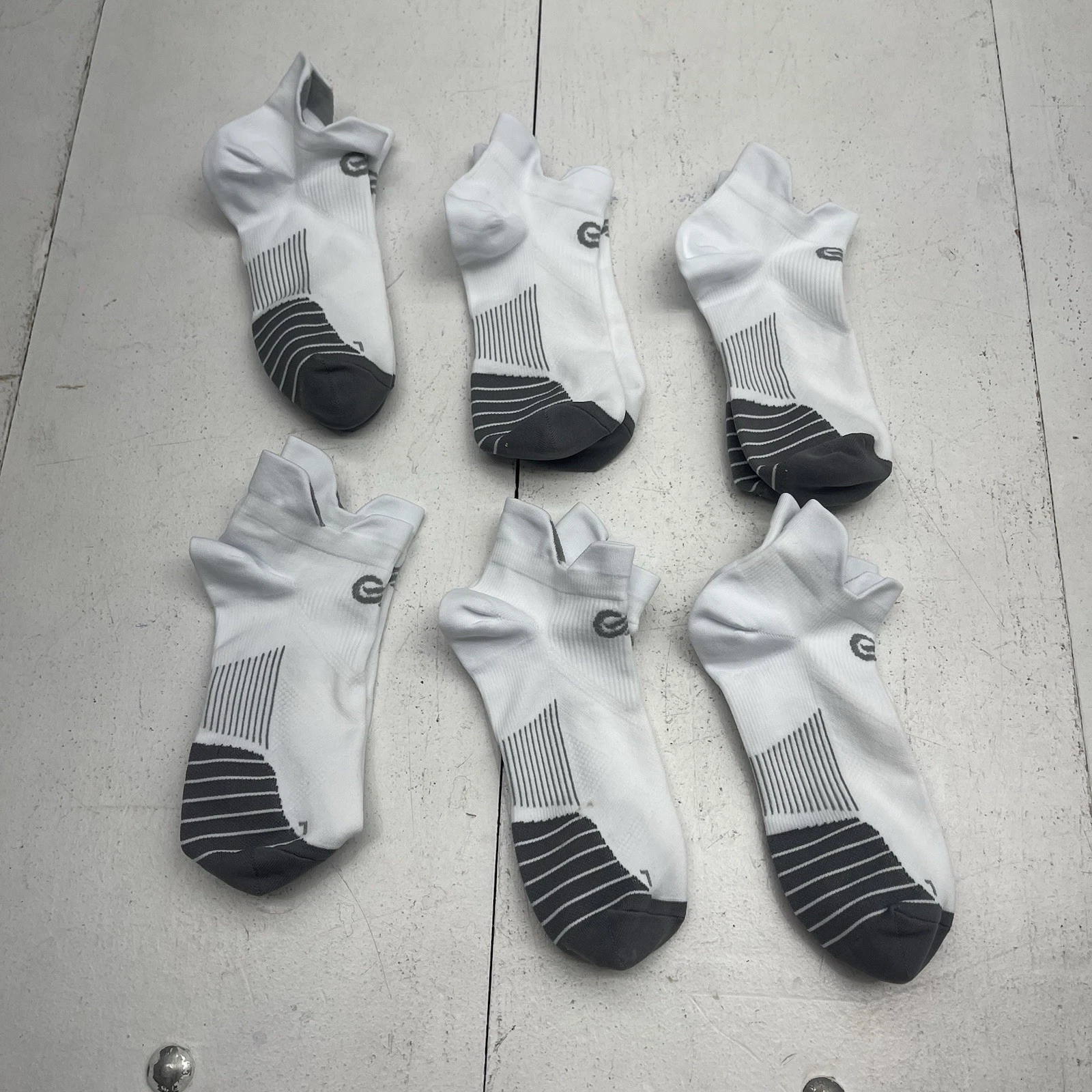 White & Grey 6 Pack Athletic Ankle Tab Ankle Socks Mens Size XL New Defects