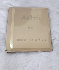 Vintage 1990 Hardees Franchise Convention Melannco Photo Album Gold Metal Cover
