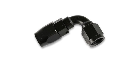 Earls -6 AN 90° Swivel-Seal Hose End Black Aluminum AN Fitting Clamshell