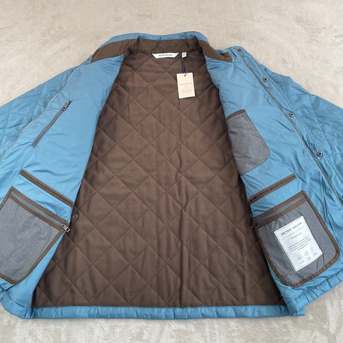 Peter Millar Norfolk Quilted Bomber Jacket Men 2XL RSVR Blue Classic NWT $250 - Picture 6 of 11