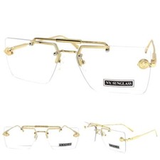 CLASSY Elegant Sophisticated Modern Hip Hop Clear Lens EYE GLASSES Gold Frame