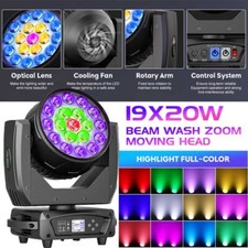 19x20W LED Zoom Moving Head Stage Light RGBW DMX Beam DJ Wash Lighting