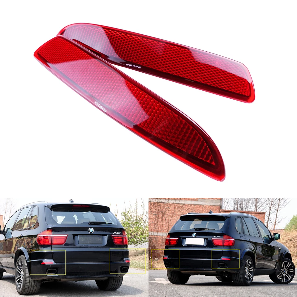 Pour BMW E70 X5 M 2006-2013 Rouge Réflecteur Arrière Pare-Chocs Gauche + Droit - Photo 2/4