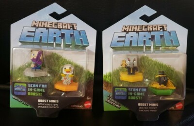 Mattel Minecraft Earth - Confezione Da 2 Mini Personaggi Boost Con Chip NFC (GKT44) - Giocattolo Ufficiale Per Bambini 6+ Anni, Gioco Interattivo E Collezionabile