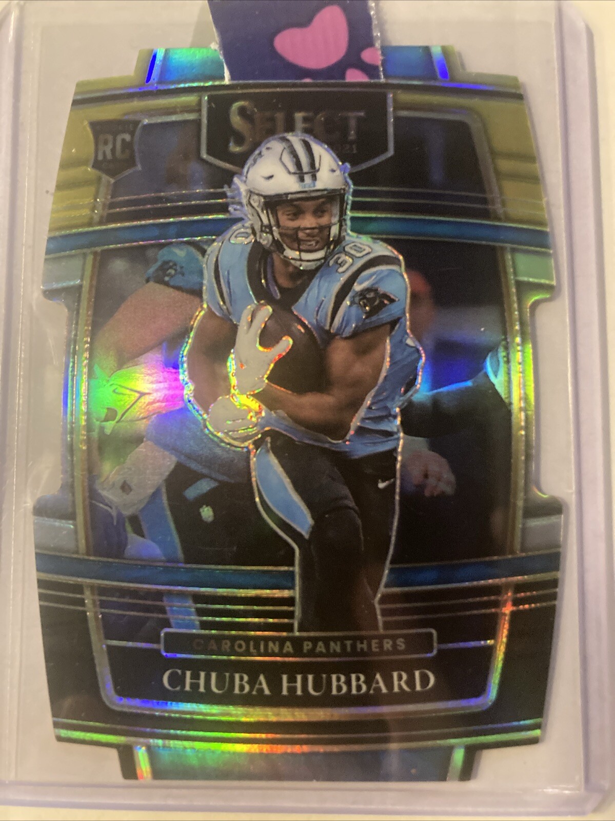 2021 Panini Select - Concourse Black & Gold Prizm Die-Cut #76 Chuba Hubbard (RC)