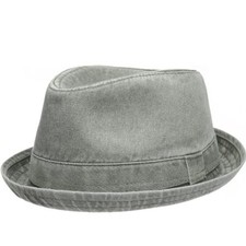 Men's Casual Vintage Style Washed Cotton Fedora Hat Small-Medium Olive
