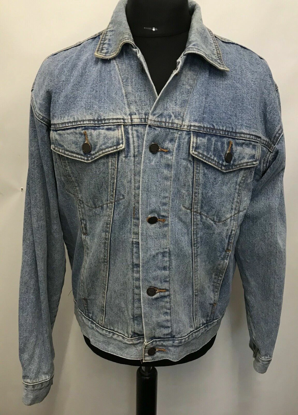 SW420 VINTAGE C&A AXLE 80s MEN'S BAGGY DENIM LOOSE FIT JACKET SIZE M