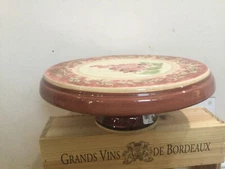Pedestal Cake Plate Or Chip And Dip Server Mainstreet ? Grapes MSC 11''