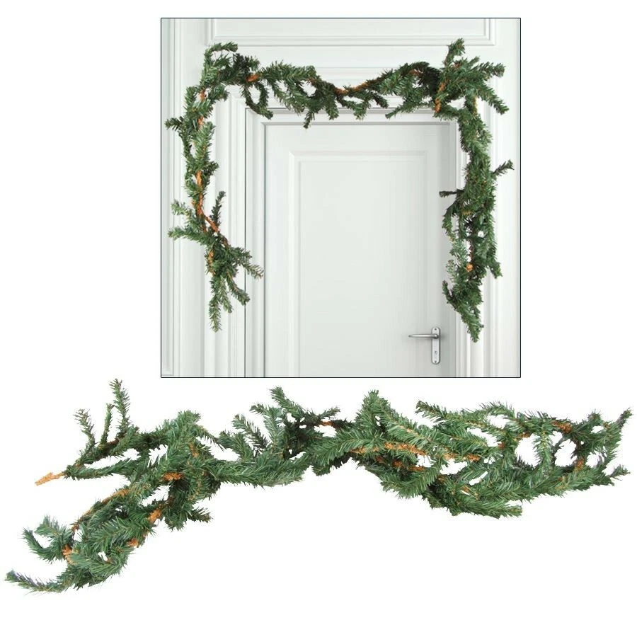 Ghirlanda Di Natale In Pino Artificiale - 150 Cm, Fogliame Realistico, Per Porta, Scale, Interno Ed Esterno