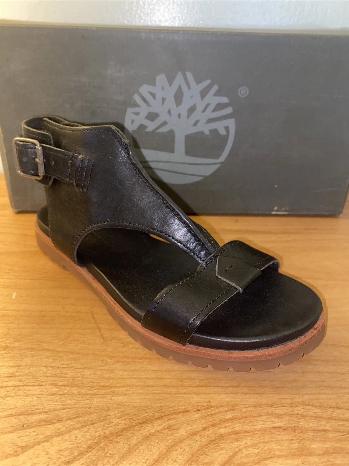 Timberland Natoma sandalo con cinturino alla caviglia nero taglia 7 5 M TB0A1BF6 EU 38 5 MSRP $100