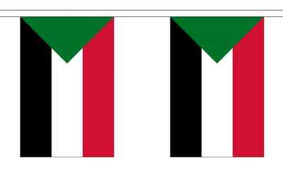 Sudan Flagge Wimpelkette - 3m 6m 9m Meter Länge 10 20 30 Flaggen - Polyester Sudanese