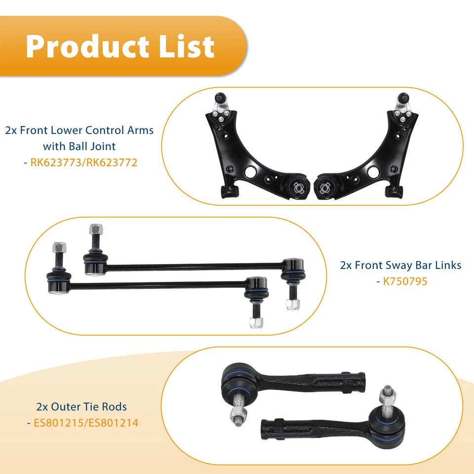 Front Control Arm Ball Joint Kit for 2016-2019 Fiat 500X 2015-2018 Jeep Renegade - Image 4 of 4