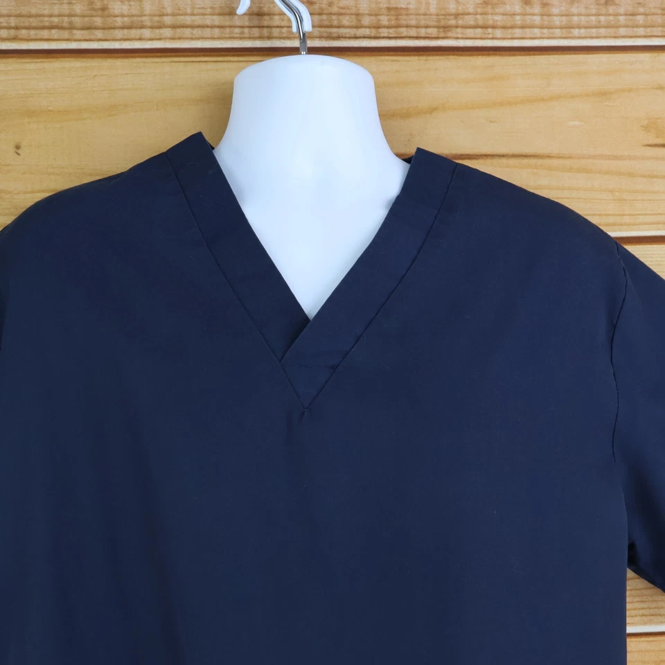 Natural Uniforms Scrubs Top Unisex L Dark Blue Pockets Natural Comfort Medical - Image 4 of 4