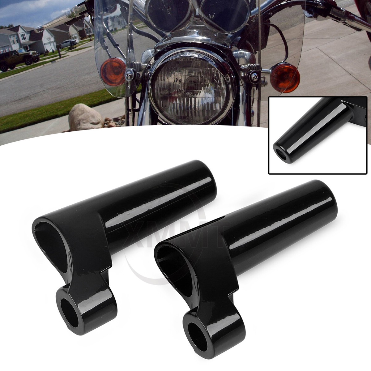Black Front Turn Signal Mounts Relocation Kit For Harley Sportster