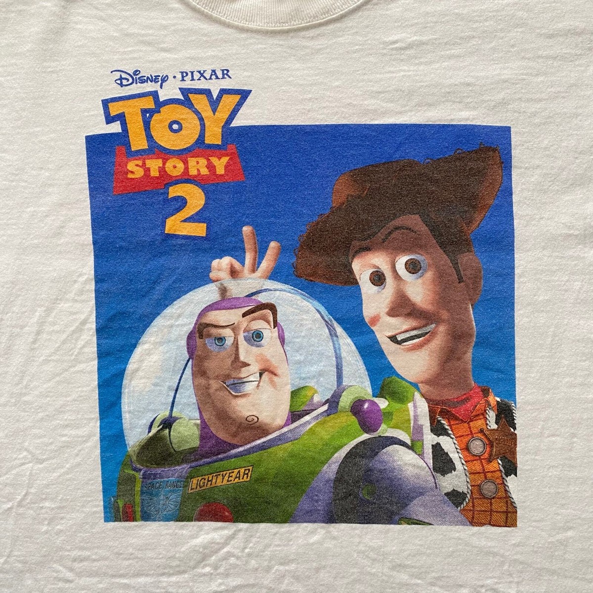 希少TOY STORY 2 Tシャツ CAST MENBER VTG 1999 Toy Story 2 Cast Member Buzz Woody Disney Pixar