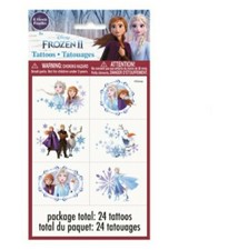 DISNEY FROZEN II Birthday party favors TATTOOS set of 24 Elsa Anna Olaf Sven