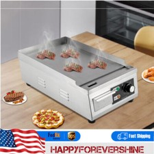 Electric Griddle Flat Top Grill 1300W 15.75" Hot Plate BBQ Countertop Commercial