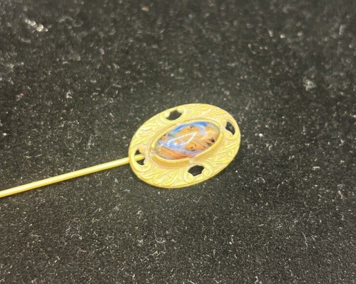 Antique Vintage Hat Pin Stick Pin Lapel Pin with Unique Cabochon eBay
