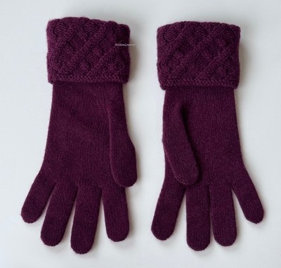 CHANEL ワインレッド手袋 CCロゴ付き NEW 2023 CHANEL BURGUNDY CASHMERE KNIT CC LOGO GLOVES | eBay
