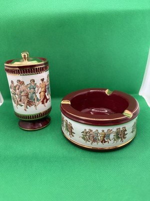 Colibri Grecian Fresco Ashtray and Table Lighter