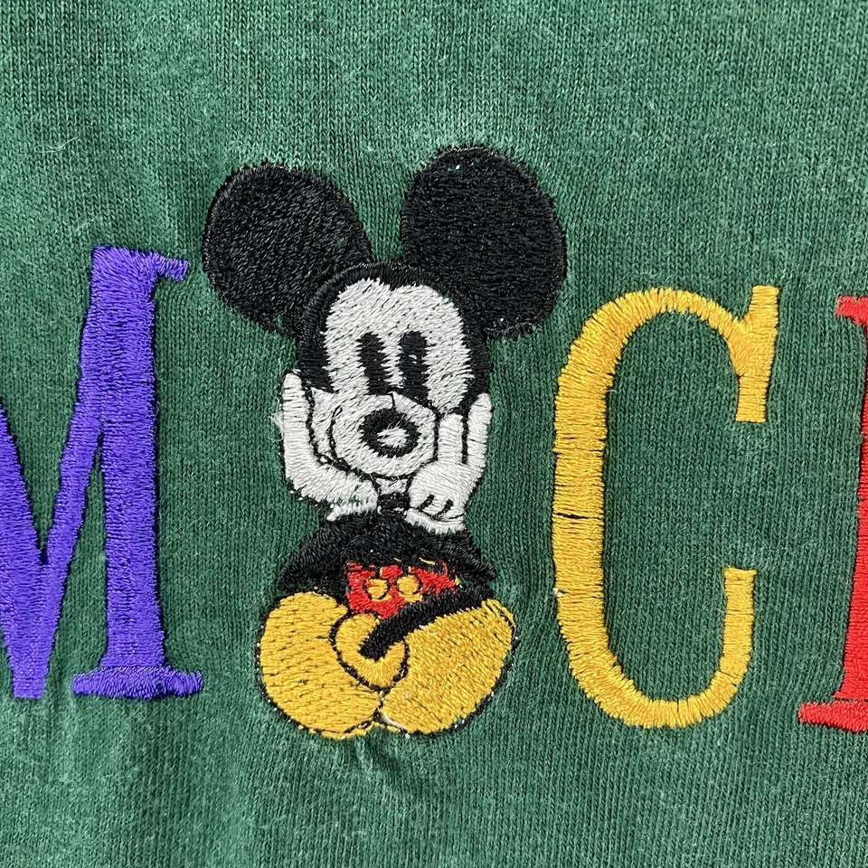 Bosque de algodón tejido grueso manga corta grande bordado Mickey vintage de Disney Foto 4 de 4