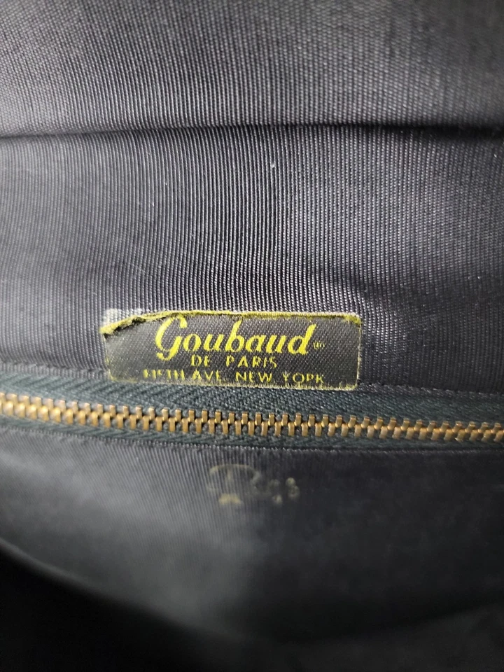 Vintage Goubaud de Paris Black Patent Croc-Embossed Handbag 1950s - Image 2 of 4