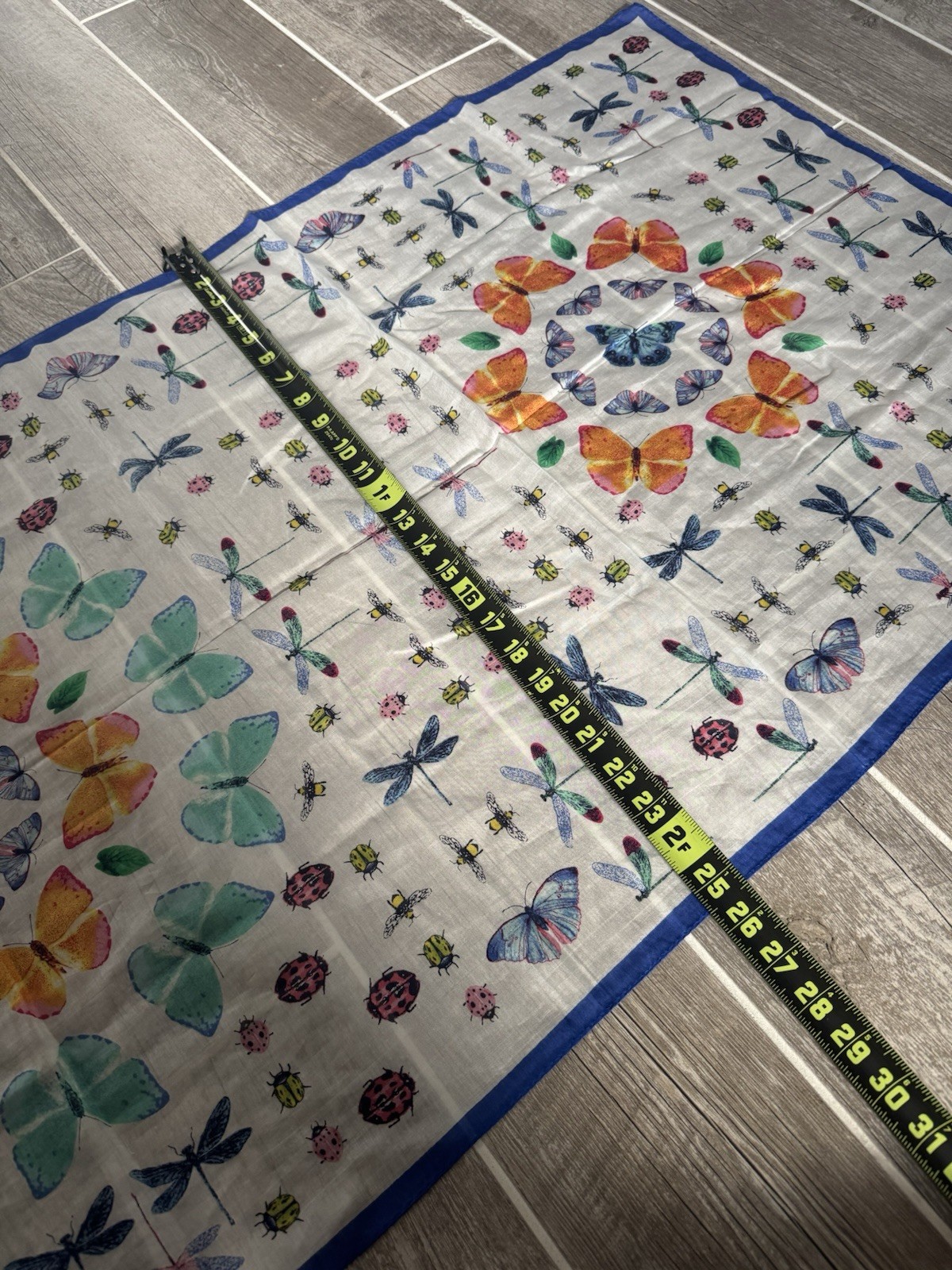 ECHO Talbots Scarf Rectangular Butterfly Bugs Sil… - image 3