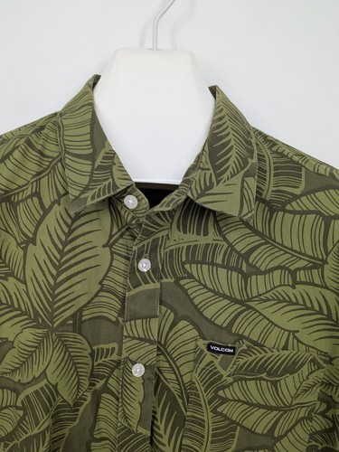 Volcom Button Up Shirt Men Size XXL Leaf Print Skater Aloha Streetwear Tropical - Picture 5 of 10
